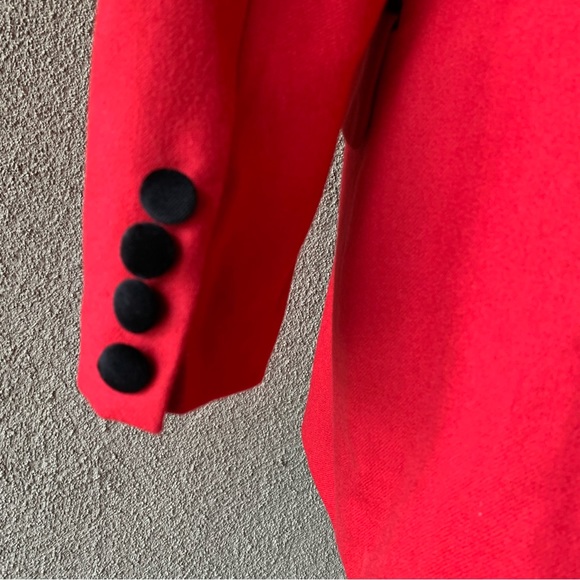 🔥5/$20🔥 “Amanda Smith” Red Pure Wool Jacket Velvet Collar size 12 - Picture 10 of 16